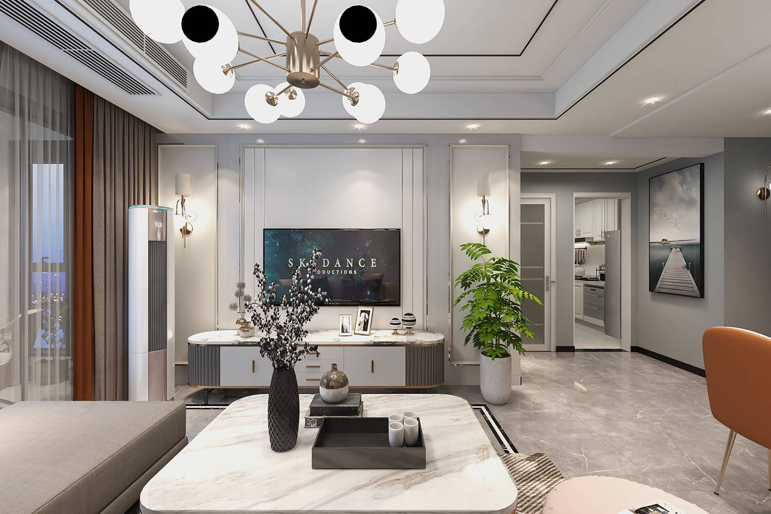 翡翠時光135m&sup2;現(xiàn)代輕奢風格案例